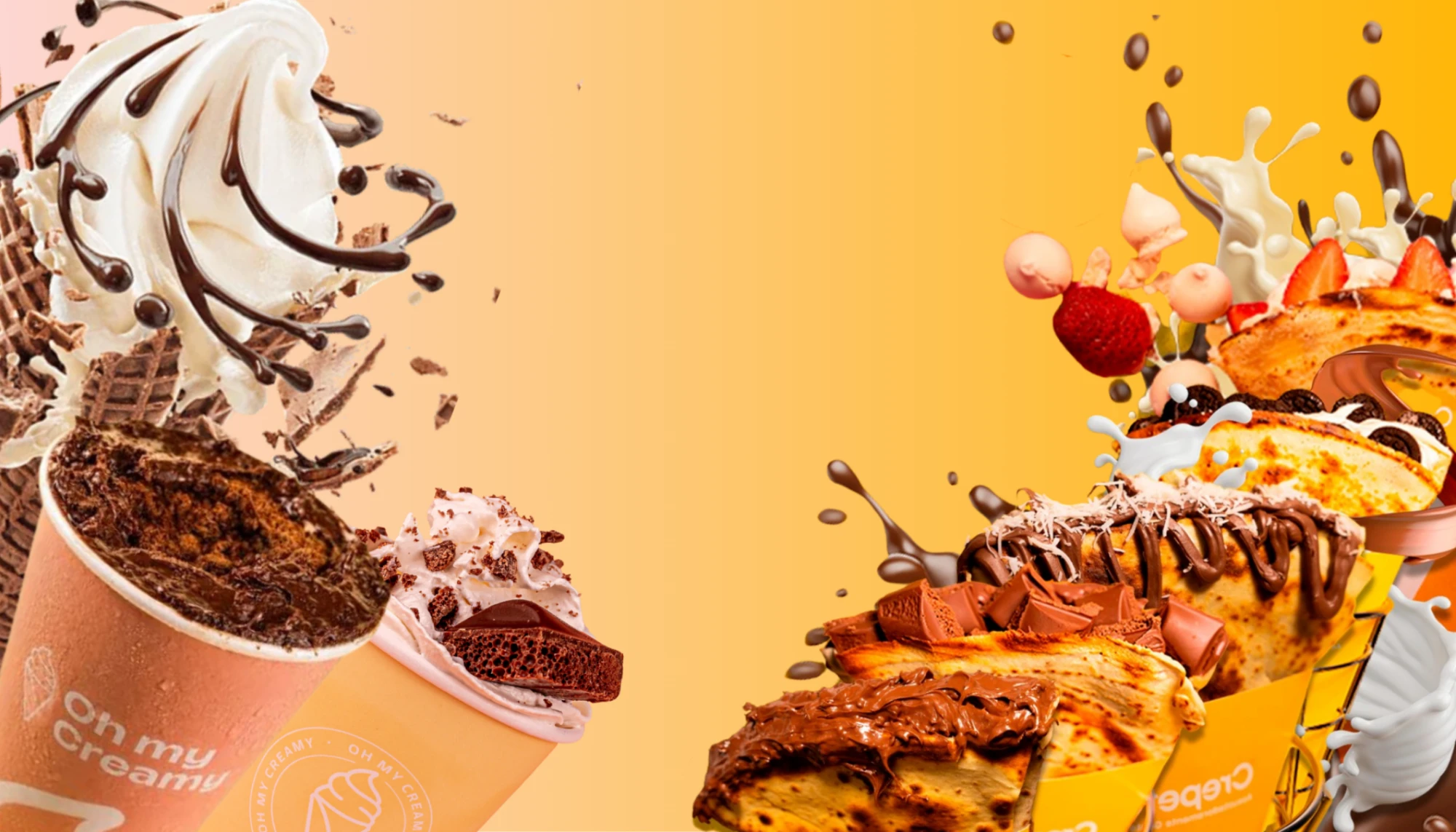 Sorvetes Oh my Creamy e crepes Crepefy